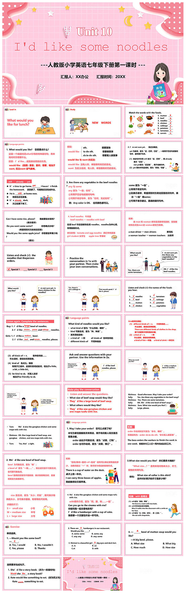 卡通英语语法中小学生教师教学课件