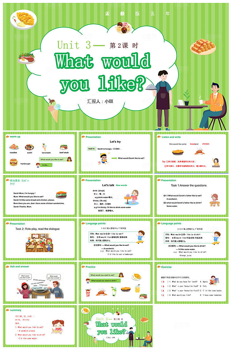 卡通英语语法中小学生教师教学课件