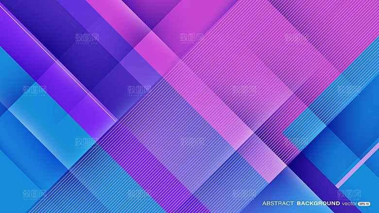 矢量小清新抽象几何重叠立体图形渐变素材