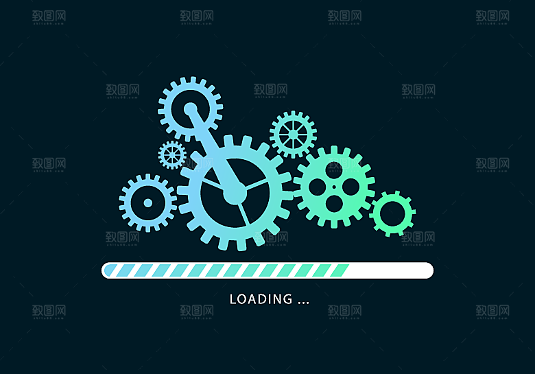 手绘抽象科技线性机械金属工业齿轮设计素材