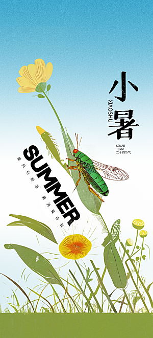 小暑夏天夏至海报