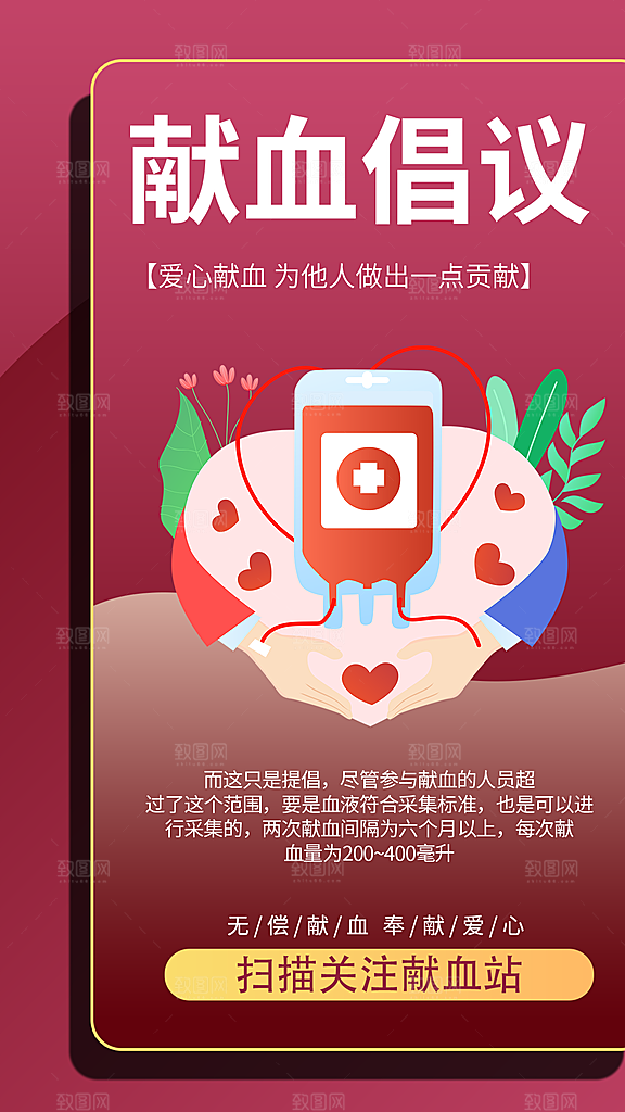 世界献血日公益献血者爱心无偿献血医疗海报