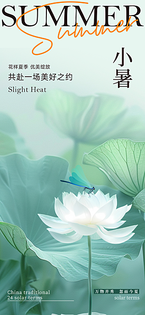 小暑时节夏天7月夏季24节气夏日海报