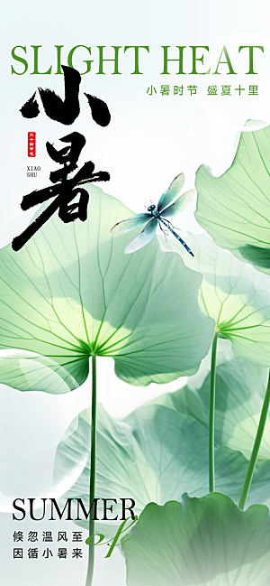 小暑时节夏天7月夏季24节气夏日海报