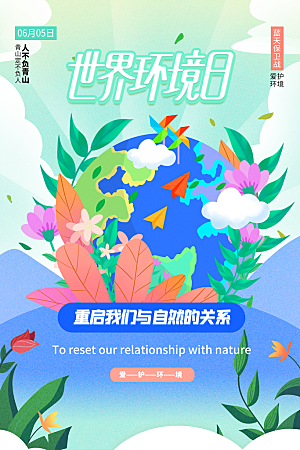 保护地球环境土地荒漠化干旱日节约资源海报