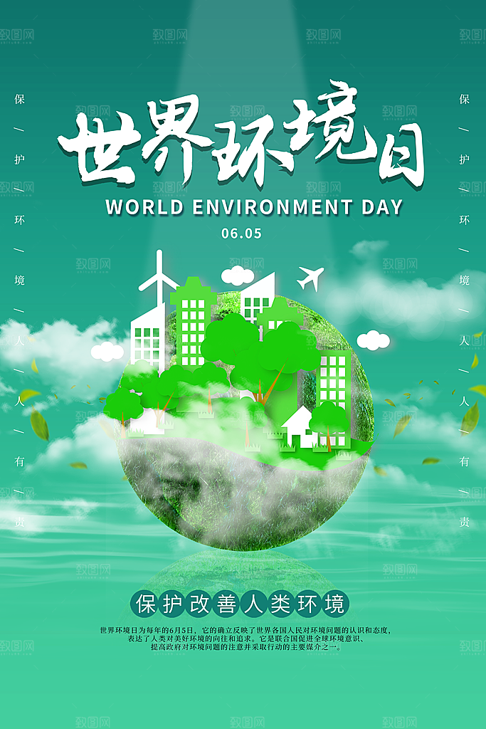 保护地球环境土地荒漠化干旱日节约资源海报