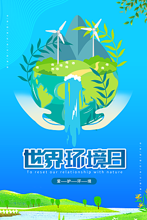 保护地球环境土地荒漠化干旱日节约资源海报