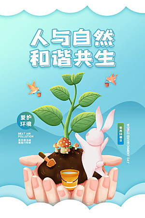 保护地球环境土地荒漠化干旱日节约资源海报