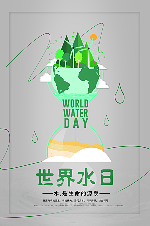 保护地球环境土地荒漠化干旱日节约资源海报