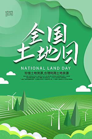 保护地球环境土地荒漠化干旱日节约资源海报