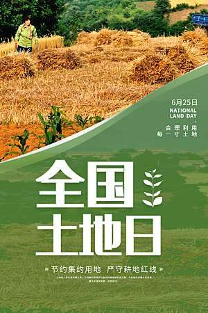 保护地球环境土地荒漠化干旱日节约资源海报