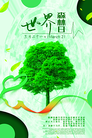 环保湿地动物森林气象海洋日保护环境海报