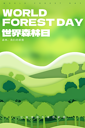 环保湿地动物森林气象海洋日保护环境海报