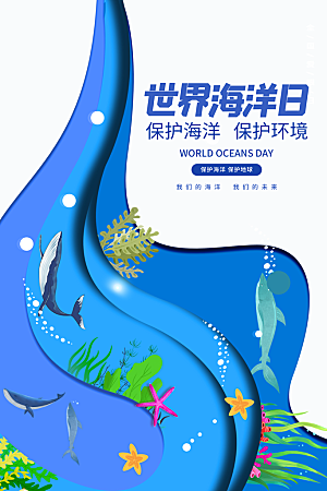 环保湿地动物森林气象海洋日保护环境海报