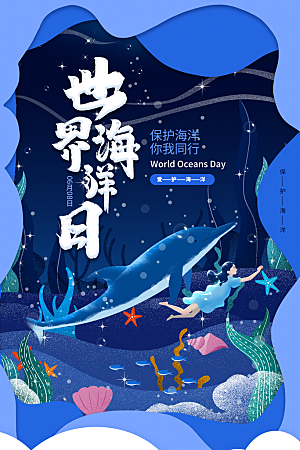 环保湿地动物森林气象海洋日保护环境海报