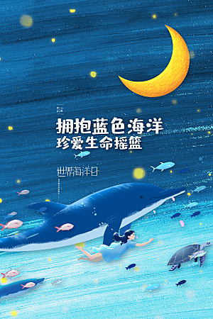 环保湿地动物森林气象海洋日保护环境海报