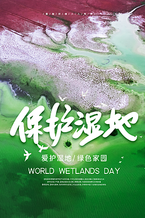 环保湿地动物森林气象海洋日保护环境海报