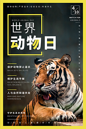 环保湿地动物森林气象海洋日保护环境海报