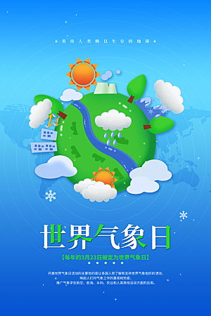 环保湿地动物森林气象海洋日保护环境海报
