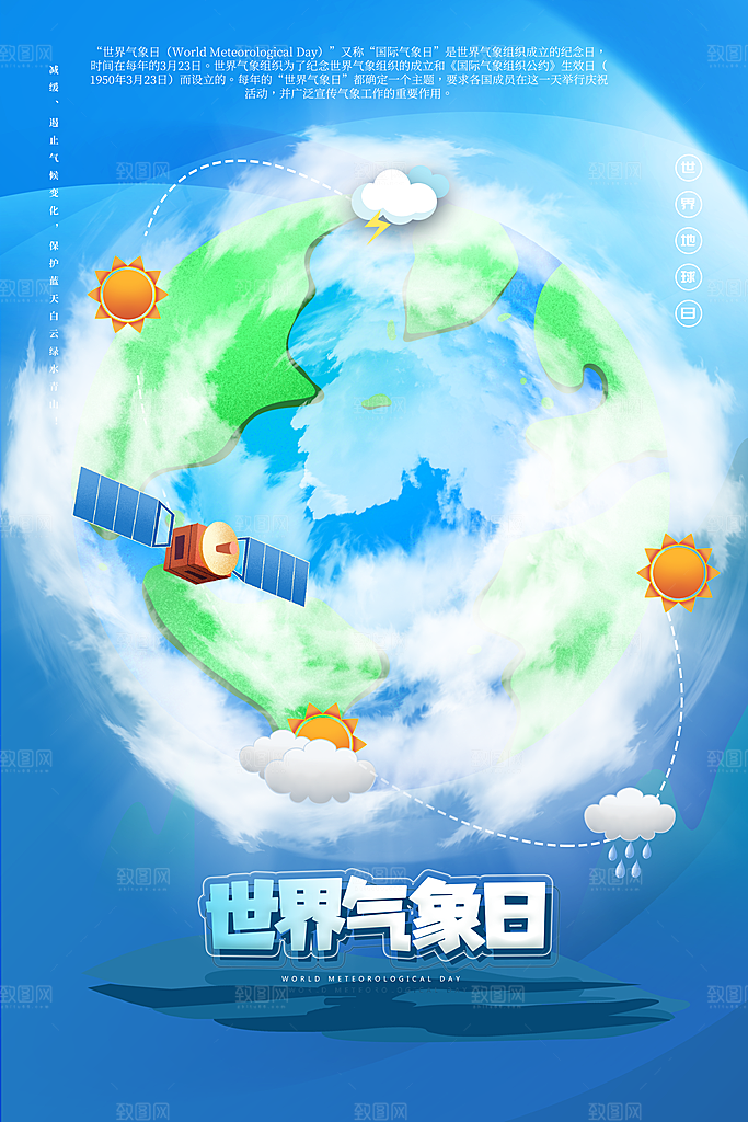 环保湿地动物森林气象海洋日保护环境海报