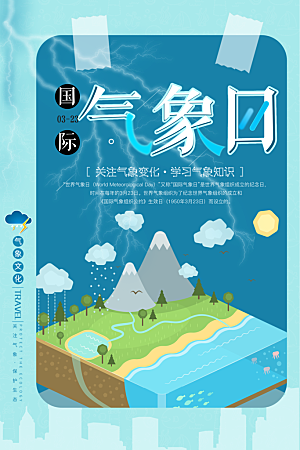 环保湿地动物森林气象海洋日保护环境海报