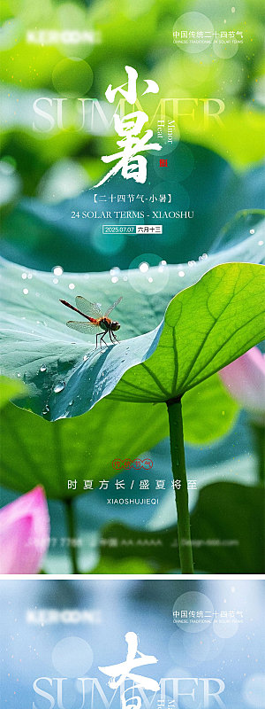 小暑大暑宣传海报