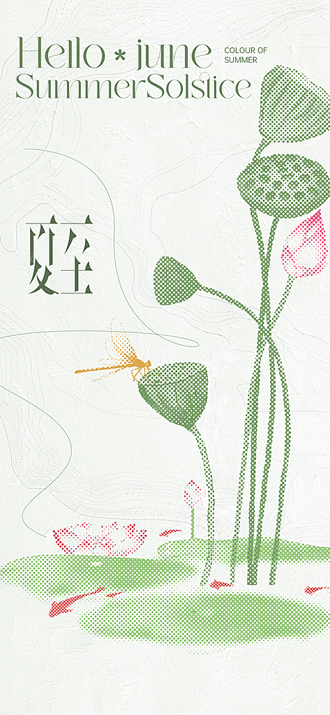 夏至节气简约海报
