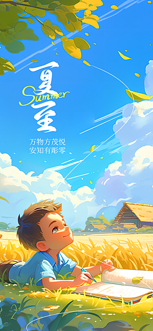 24节气夏至节日节庆营销宣传PSD海报