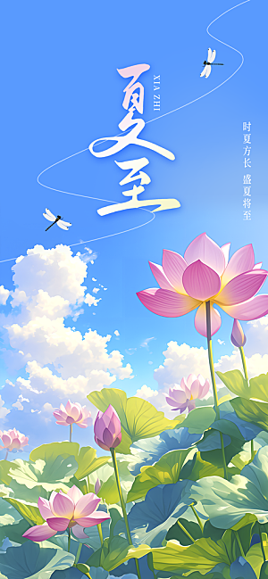 24节气夏至节日节庆营销宣传PSD海报