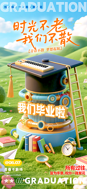简约大气毕业毕业季毕业典礼宣传海报