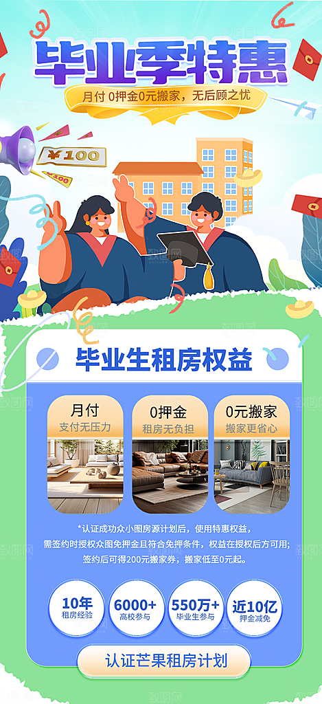 简约大气毕业毕业季毕业典礼宣传海报