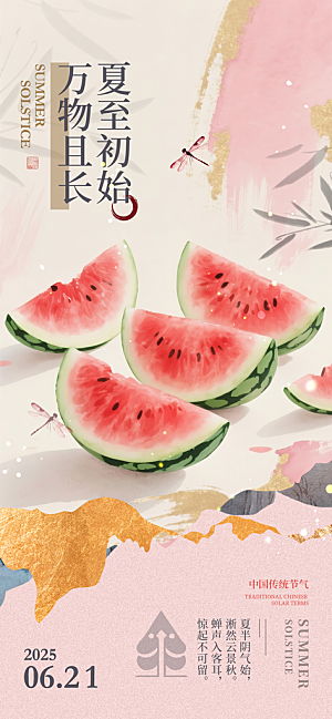 传统节气夏至宣传海报