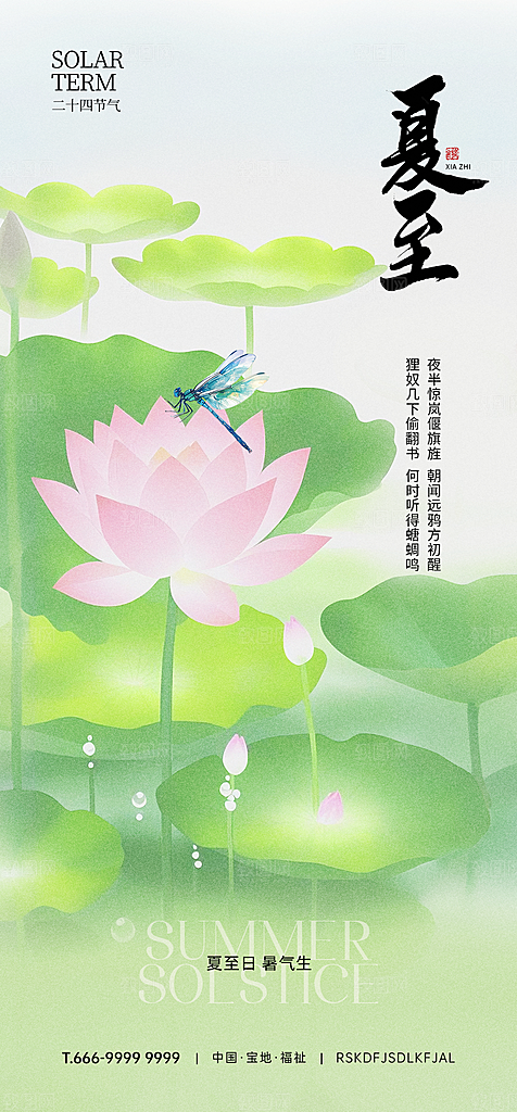 传统节气夏至宣传海报