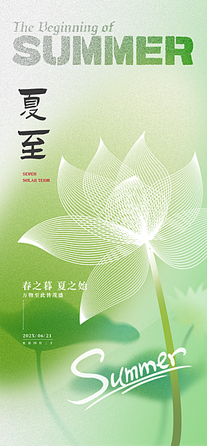 简约大气夏至节气宣传海报