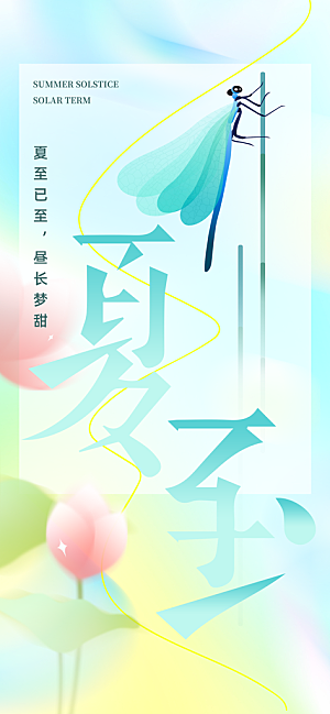 传统节气夏至宣传海报