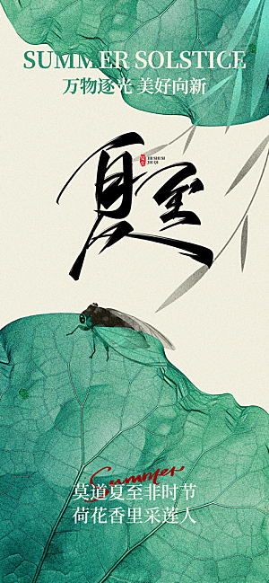 传统节气夏至宣传海报