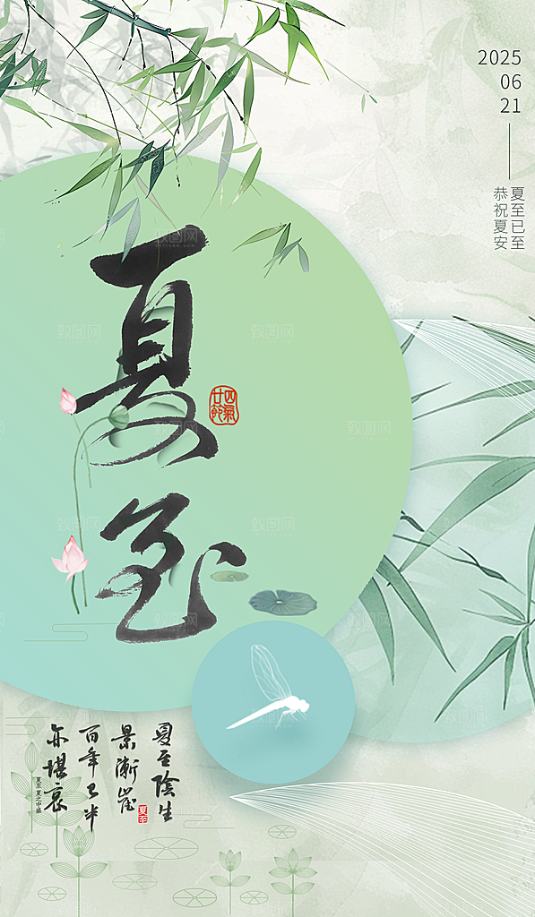 传统节气夏至宣传海报