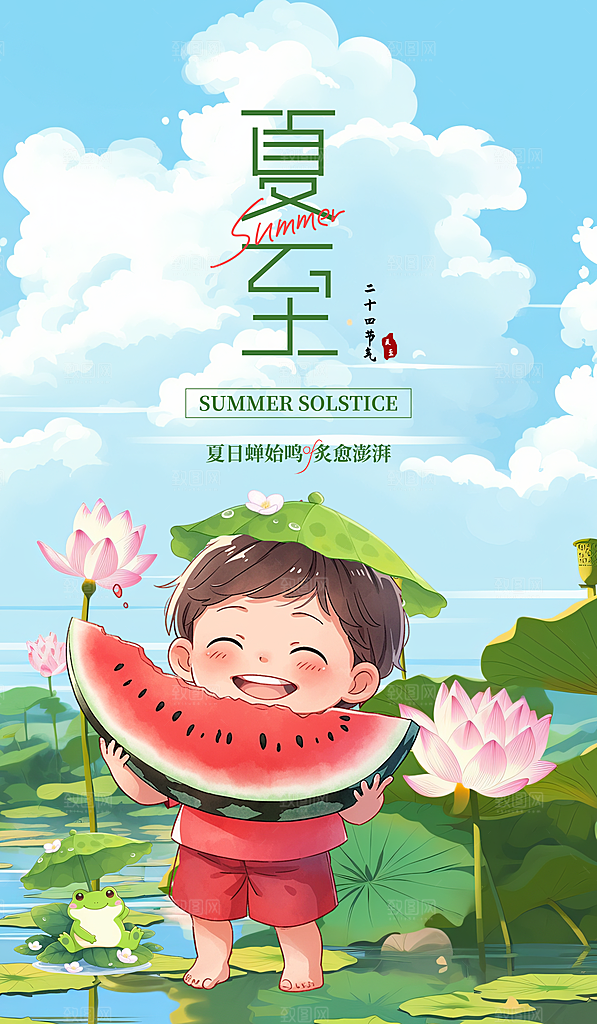 传统节气夏至宣传海报