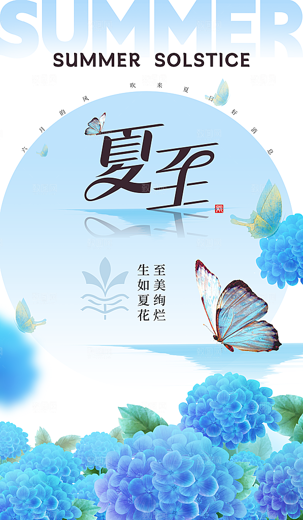 传统节气夏至宣传海报