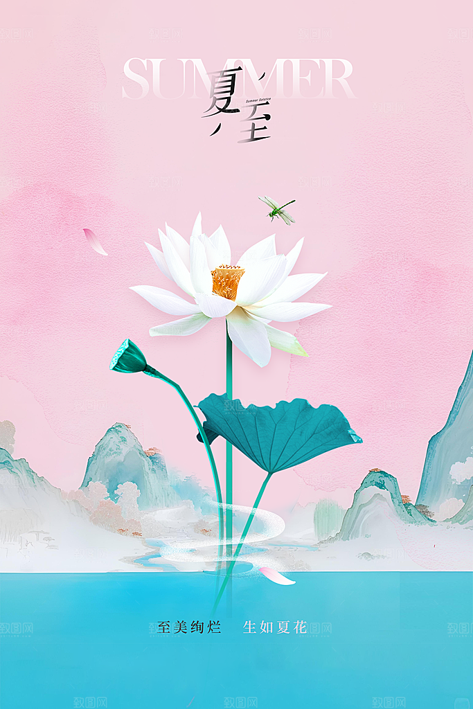 夏至节气传统海报