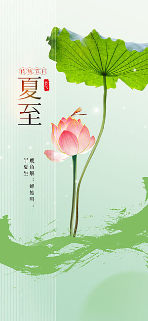 夏至节气传统海报