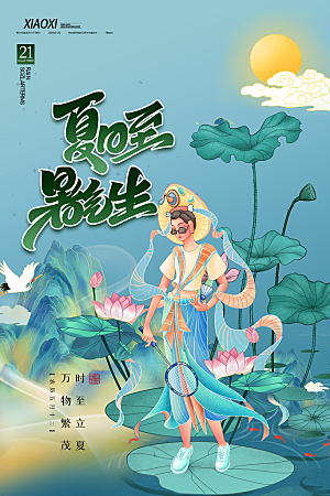 传统节气夏至宣传海报
