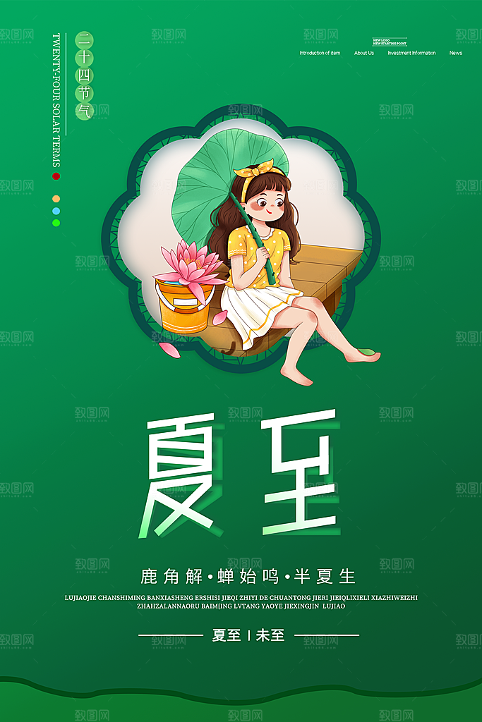 传统节气夏至宣传海报