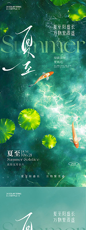 传统节气夏至宣传海报