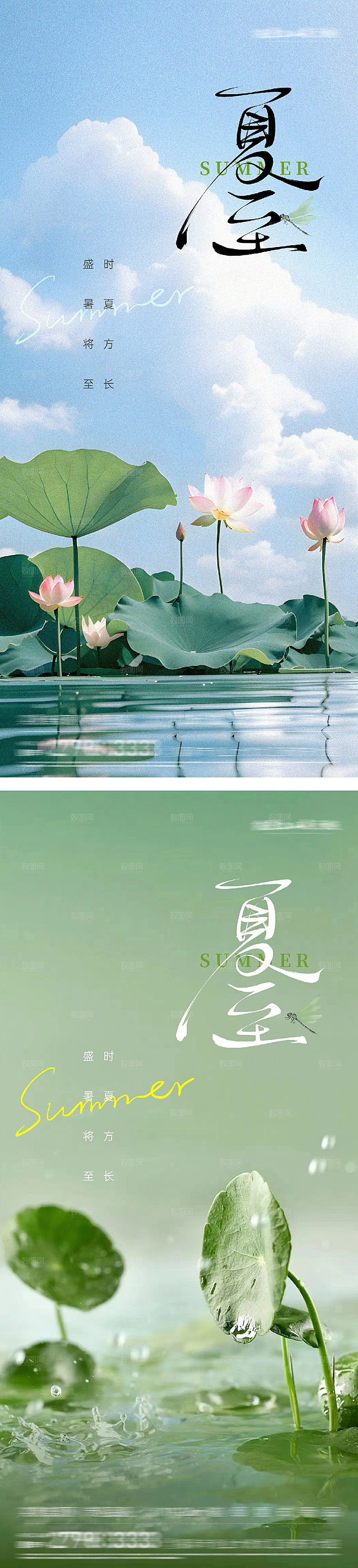 传统节气夏至宣传海报