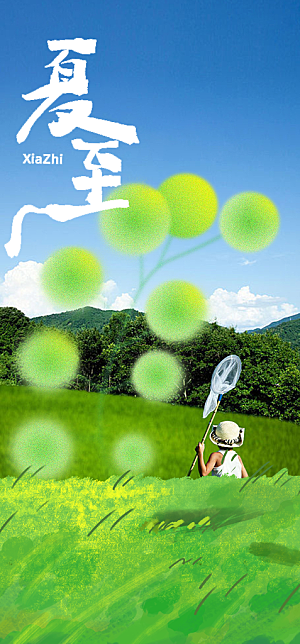 简约大气夏至节气宣传海报