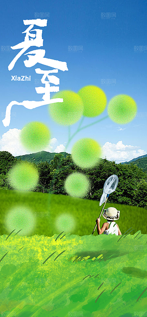 简约大气夏至节气宣传海报