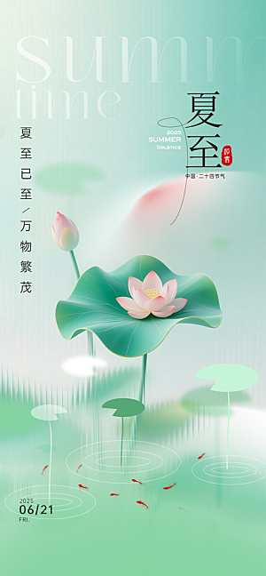 传统节气夏至宣传海报