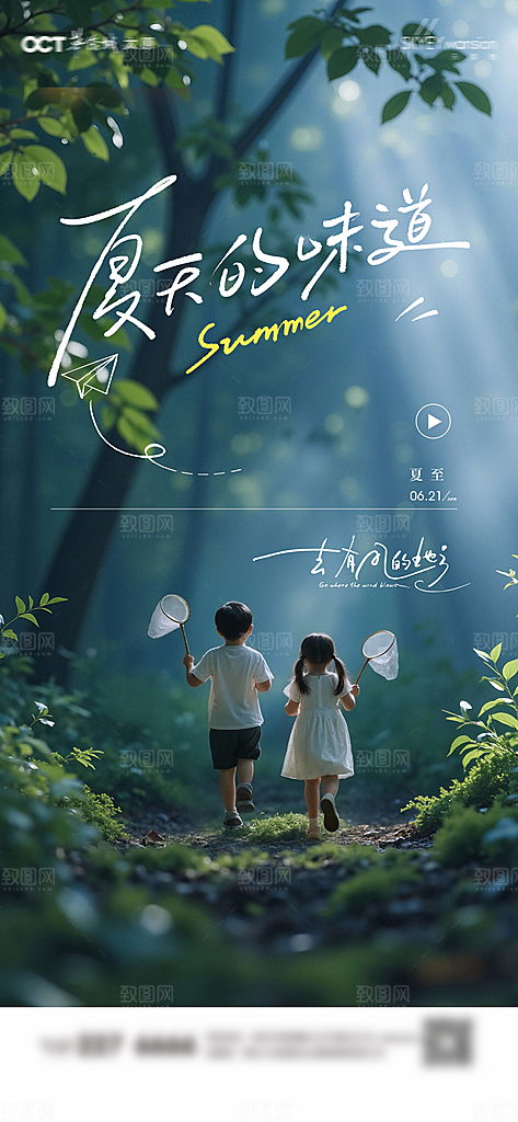 传统节气夏至宣传海报