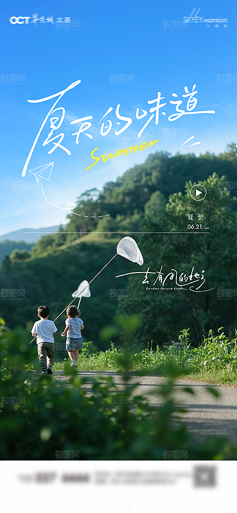 传统节气夏至宣传海报